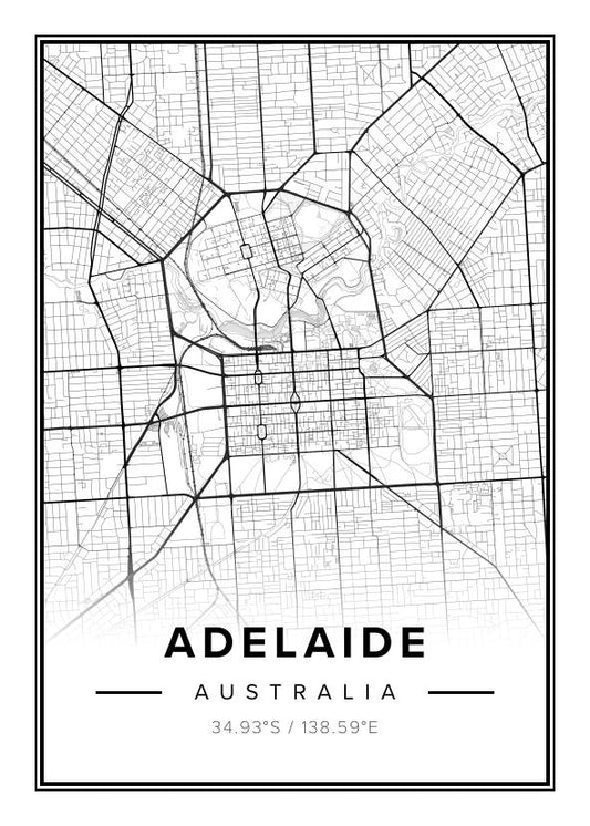 Adelaide Australia Map Poster