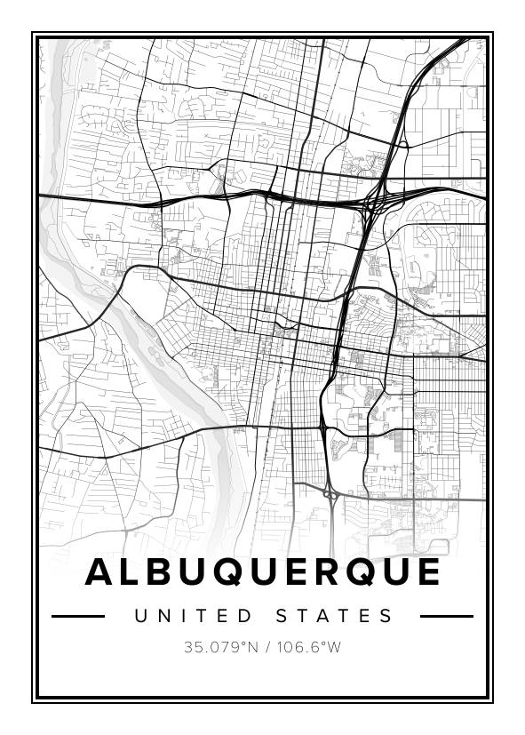 Albuquerque USA Map Poster