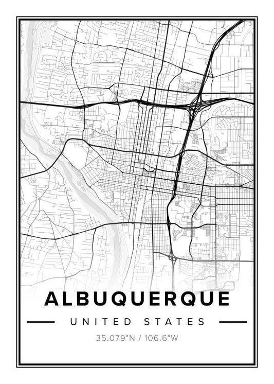 Albuquerque USA Map Poster