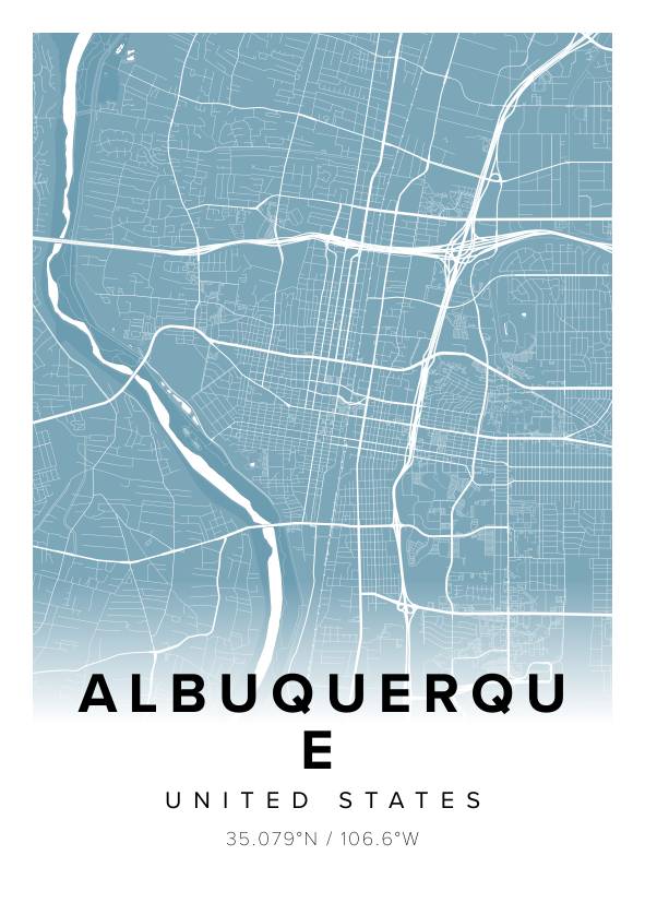 Albuquerque USA Map Poster