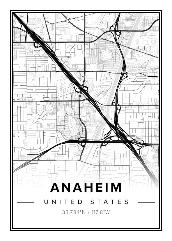 Anaheim US Map Poster