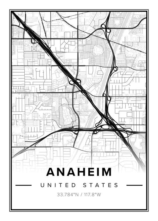 Anaheim US Map Poster