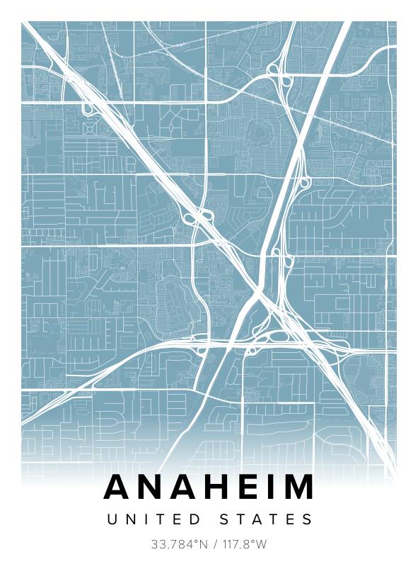 Anaheim US Map Poster