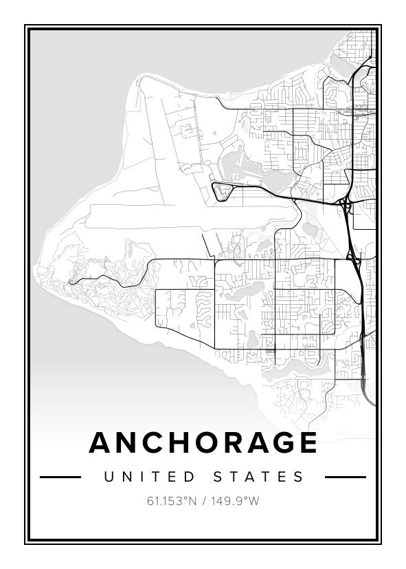 Anchorage US Map Poster