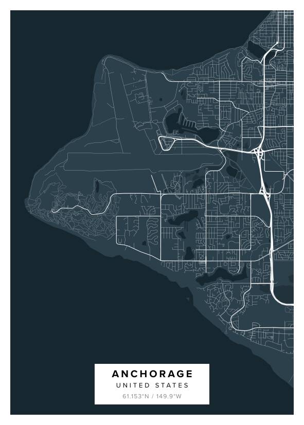 Anchorage US Map Poster