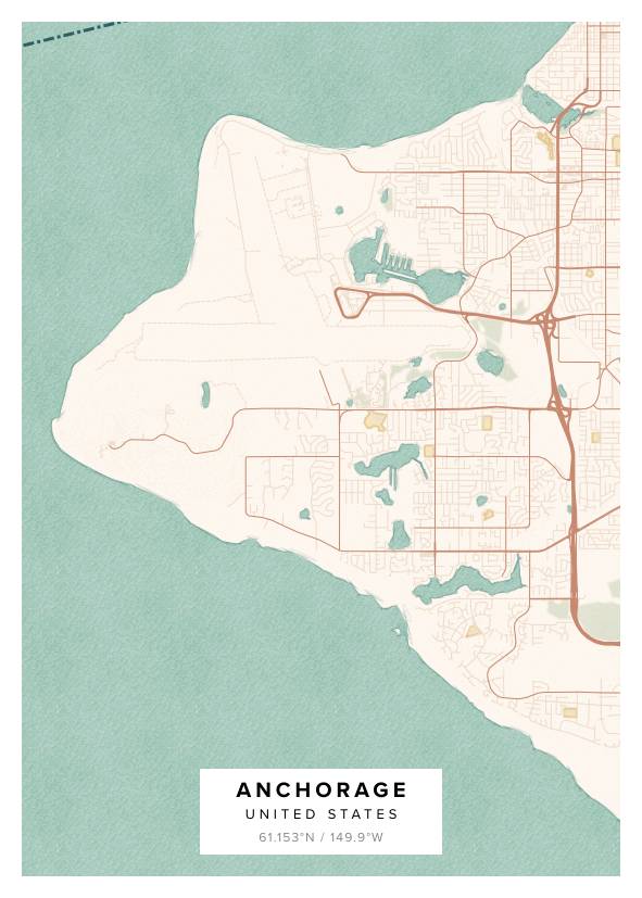 Anchorage US Map Poster