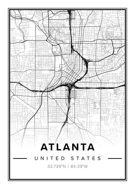 Atlanta US Map Poster