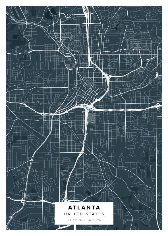 Atlanta US Map Poster