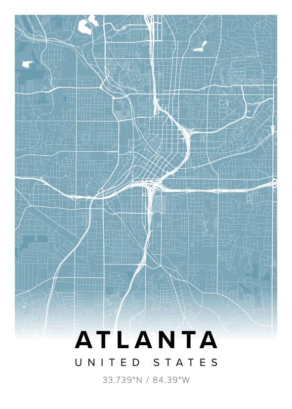 Atlanta US Map Poster