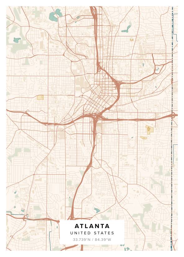 Atlanta US Map Poster