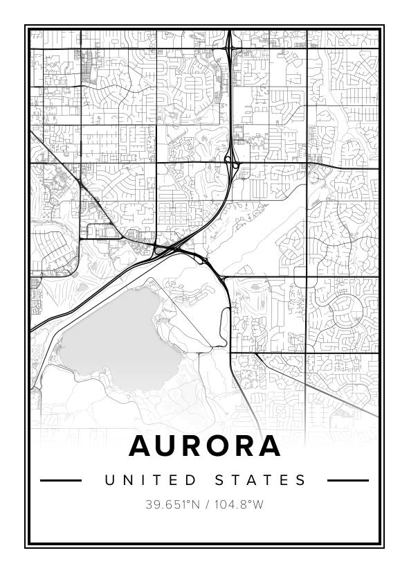 Aurora US Map Poster