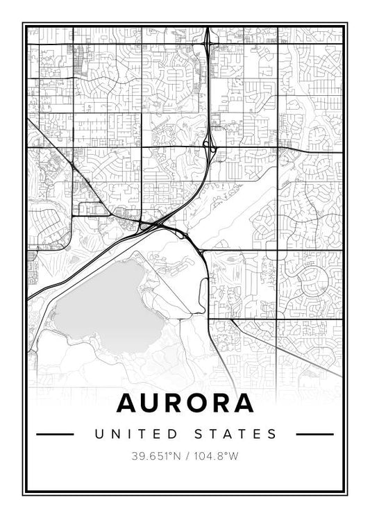 Aurora US Map Poster