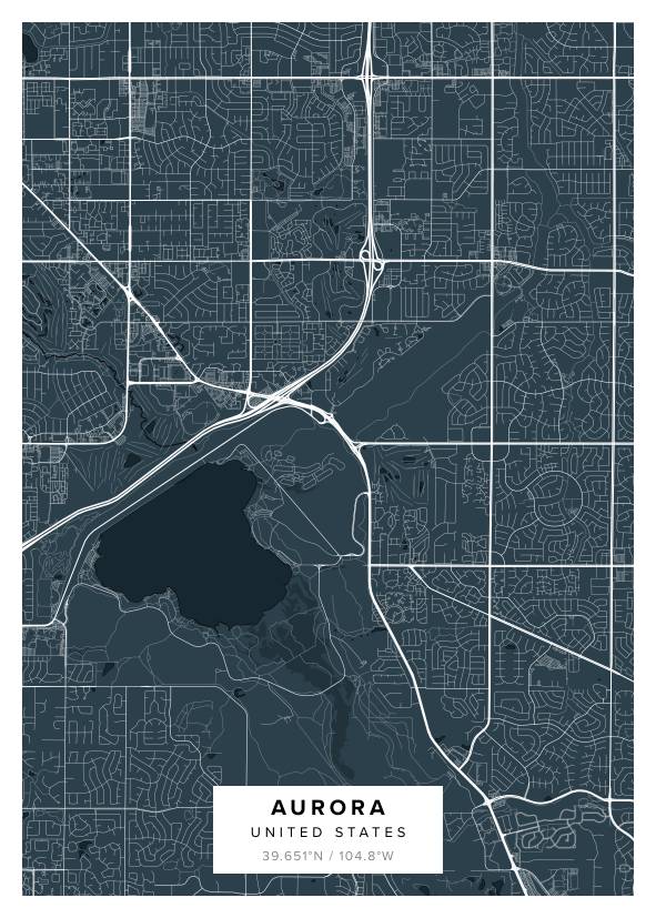 Aurora US Map Poster