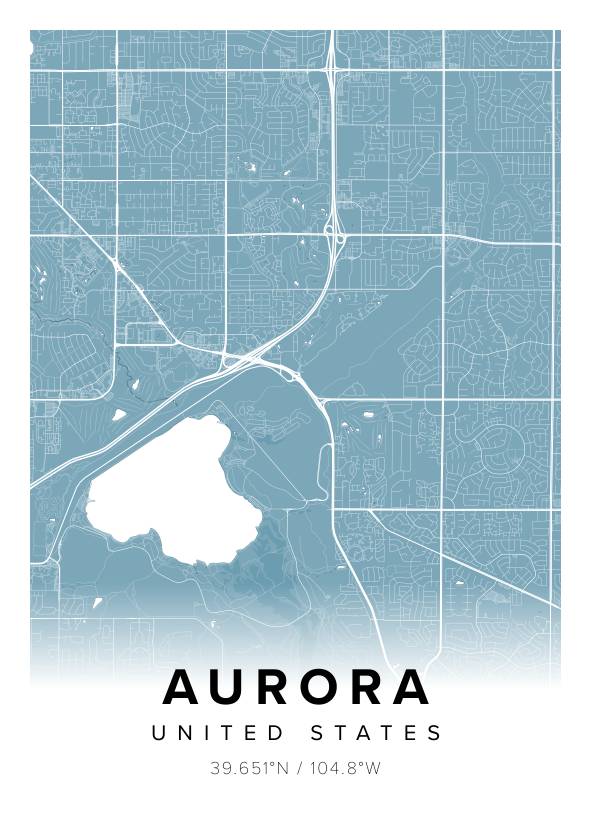 Aurora US Map Poster