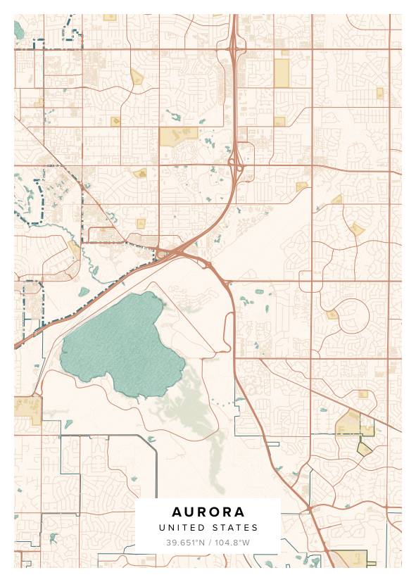 Aurora US Map Poster