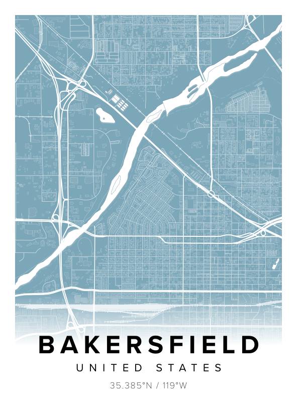 Bakerfield US Map Poster