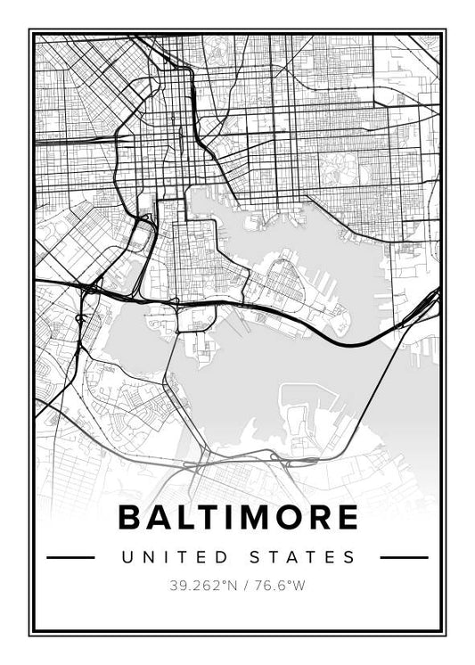 Baltimore US Map Poster