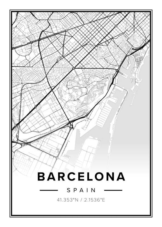 Barcelona Spain Map Poster