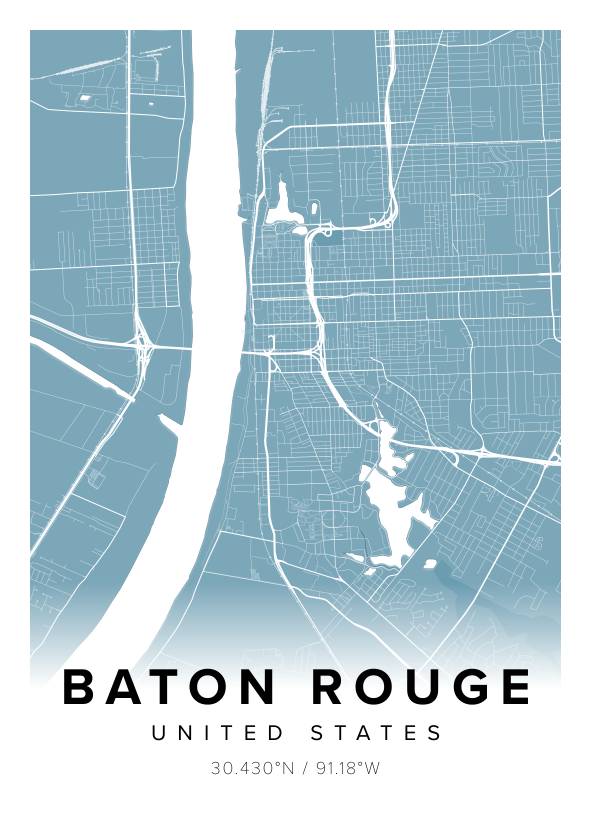 Baton Rouge US Map Poster