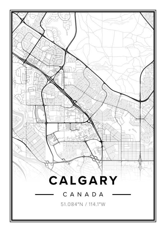 Calgary Canada Map Poster