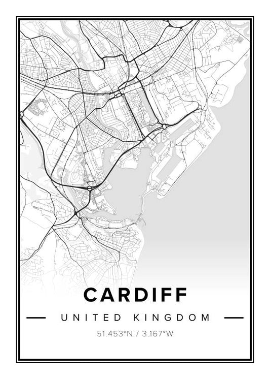 Cardiff UK Map Poster