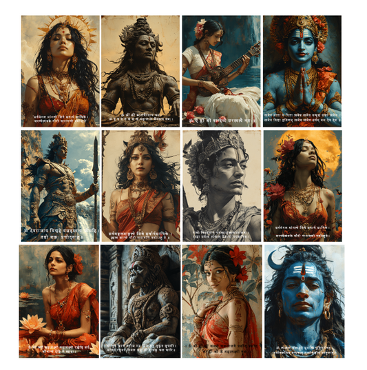 The ' सनातन धर्म ' 12 Premium Large Posters 12 x 18 inches ( 15 Premium Glossy Poster) + Free Wall Safest Tape