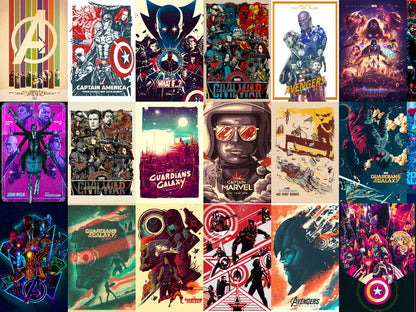 Marvel - Mini Kit Posters 8 x 12  inches ( 20 Premium Glossy Poster) + Free Wall Safest Tape