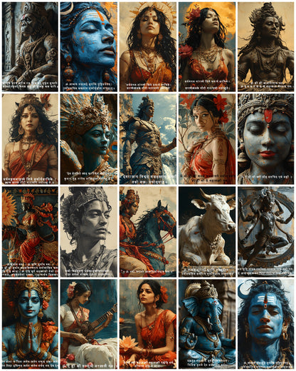 The ' सनातन धर्म ' 20 Premium Large Posters 12 x 18 inches ( 20 Premium Glossy Poster) + Free Wall Safest Tape